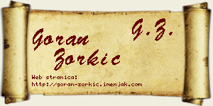 Goran Zorkić vizit kartica